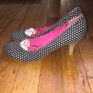 Navy & White Polka Dot Heels